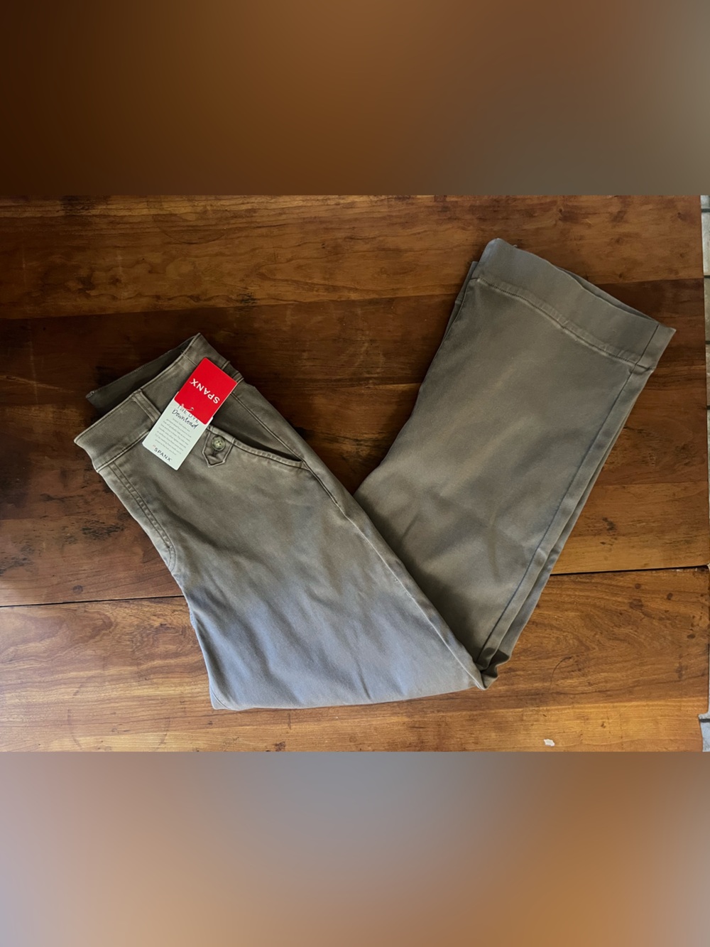 SPANX—Stretch Twill Cropped Wide Leg Pant in Smoke Trouser Classic Capsule—S - Picture 2 of 10